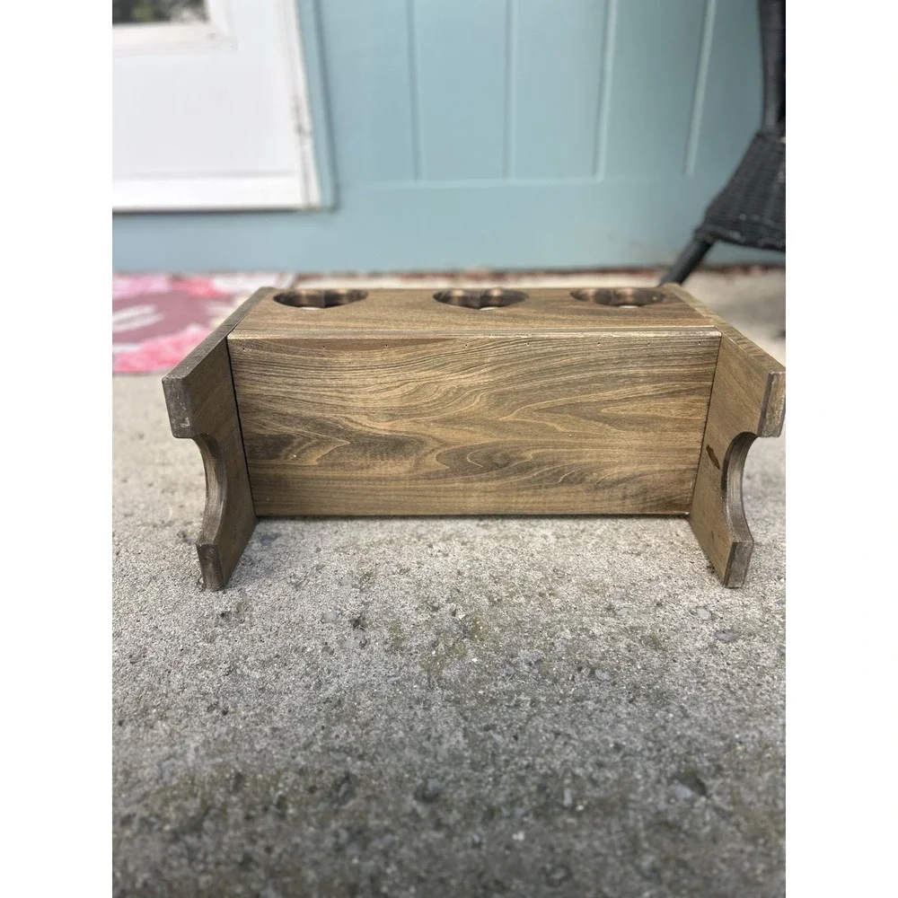 Vintage Wooden Heart Cutout Bench Rustic Granny Core Decor Brown
